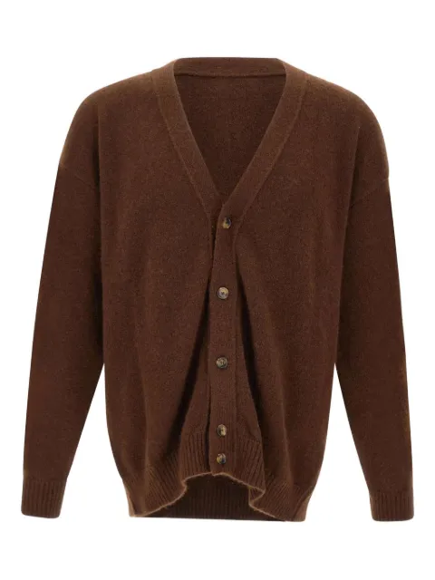 Laneus V-neck buttoned cardigan Brown F5LAMACA020920