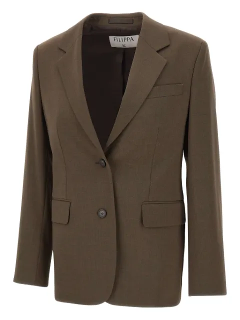 Filippa K Delilah padded-shoulder two-button blazer Brown 318250091