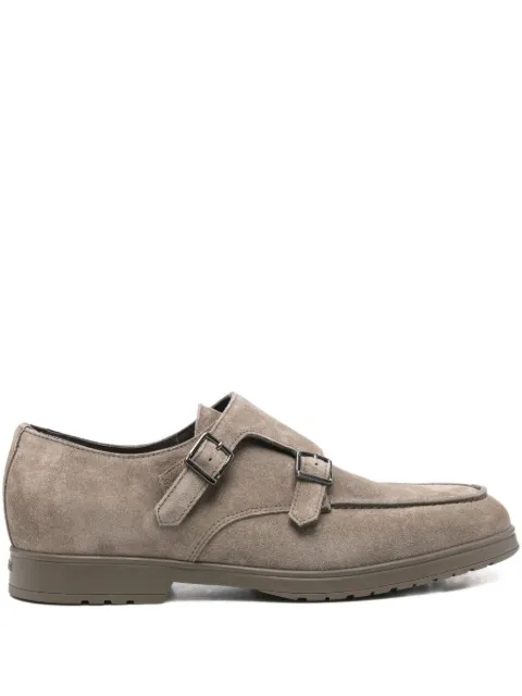 Doucal's double-buckle suede loafers Grey DU3472JEREUF009OM39