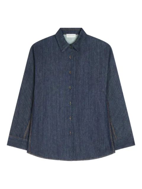 DRIES VAN NOTEN contrast-stitching denim shirt Blue 2520107292382