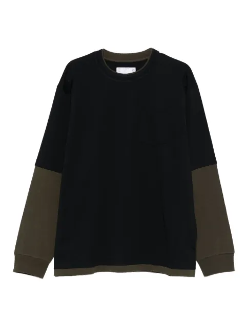 sacai two-tone T-shirt Black 2503793M
