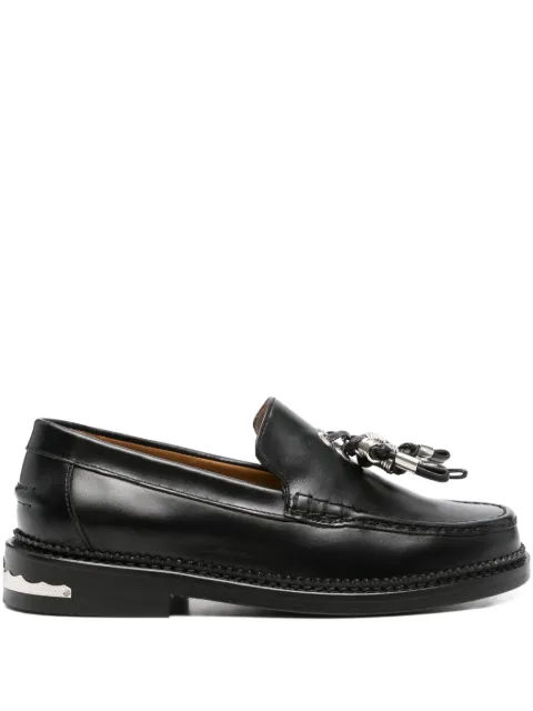 Toga Pulla tassel-embellished leather loafers Black FTGPW144209009