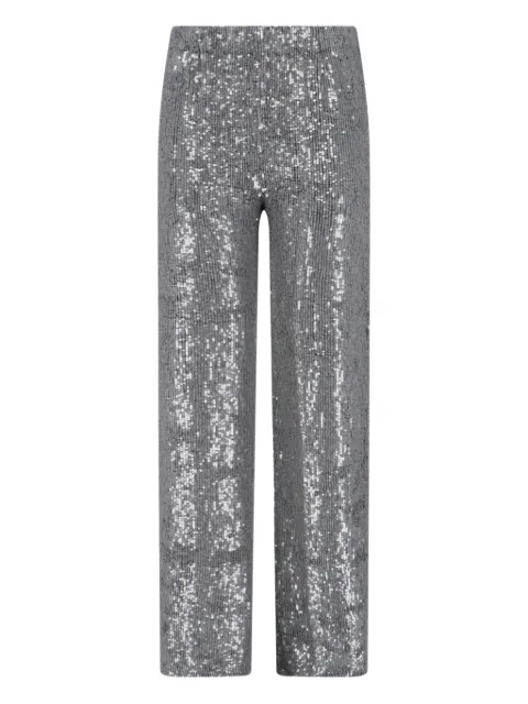 P.A.R.O.S.H. sequined straight trousers Silver D230733