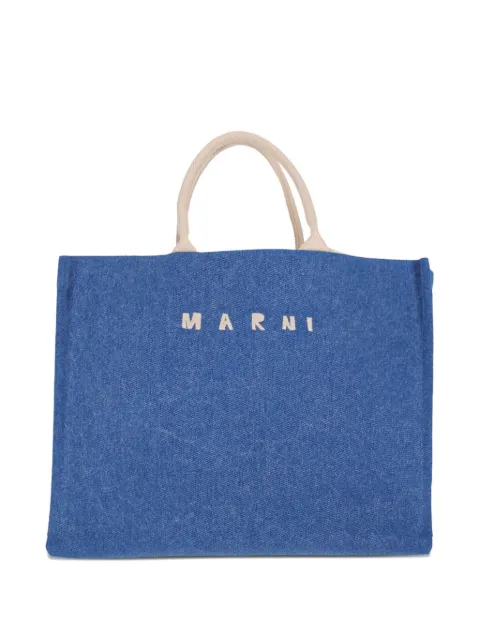 Marni logo-detail tote bag Blue SHMP0078U1P8536