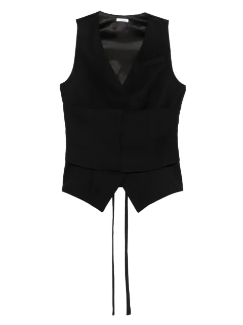 Alexander McQueen tie waist vest Black 849644QJAAC