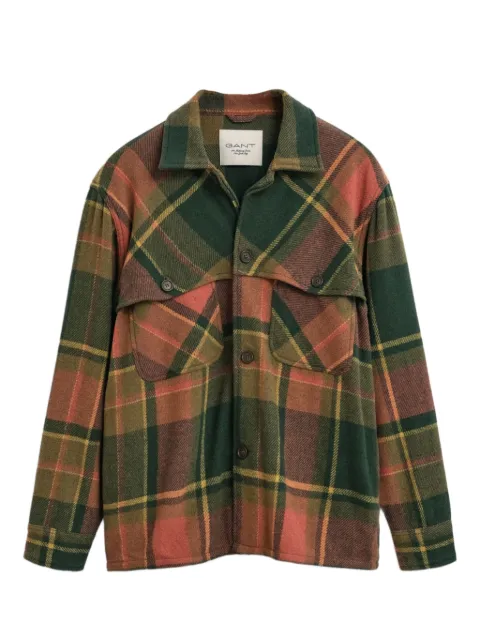 GANT 240 Mulberry Street checked wool-blend shirt jacket Green 3250296360