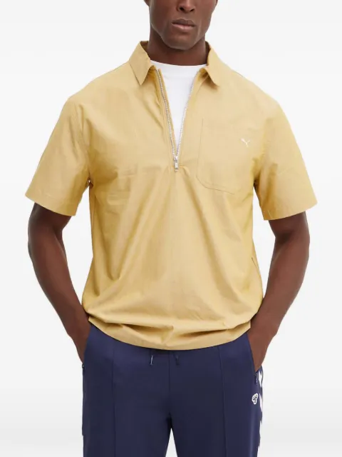 PUMA logo-embroidered polo shirt Neutrals 626642