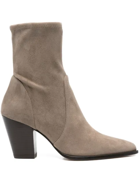 Stuart Weitzman 80mm pointed-toe sock boots Grey SM507