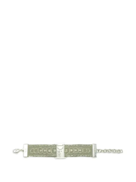 Christian Dior Pre-Owned 1990s logo-embellished strap bracelet Silver DIORKHAKIBLT