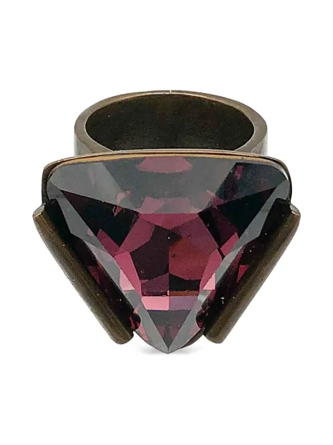 Jennifer Gibson Jewellery 1980s trillion crystal ring Brown JGJYSLTRILLRING
