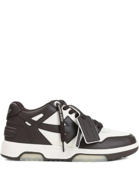 Off-White Our Of Office arrow-patch leather sneakers Brown OMIA189C99LEA0076G0A