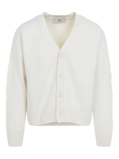 AMI Paris Ami De Coeur button cardigan White HKC371KN0071