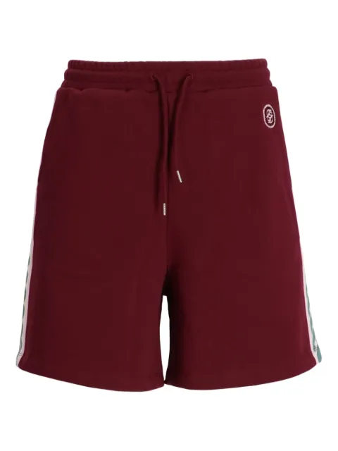 Drôle De Monsieur side-stripe cotton shorts Red IBS164CO127WN