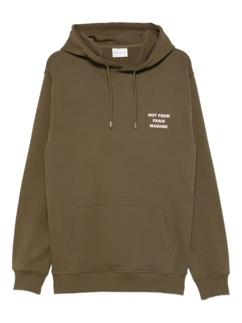 Drôle De Monsieur Le Slogan cotton hoodie Green HO162