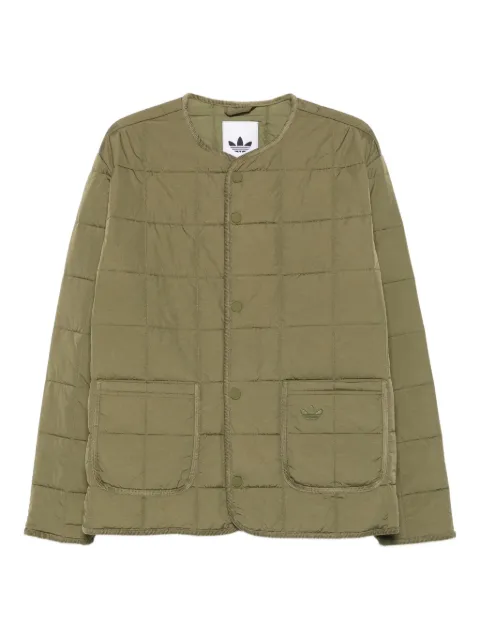 adidas quilted buttoned jacket Green JW5818