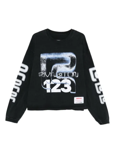 RRR123 graphic-print long-sleeve T-shirt Black MTL1LS05