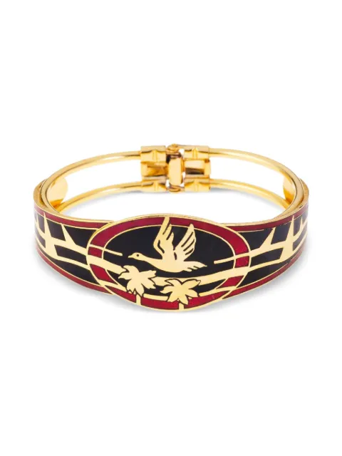 Susan Caplan Vintage 1980s Cloisonné bracelet Black BL009710