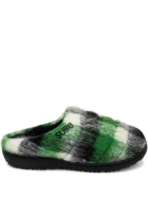 SUBU plaid slippers Green HR08
