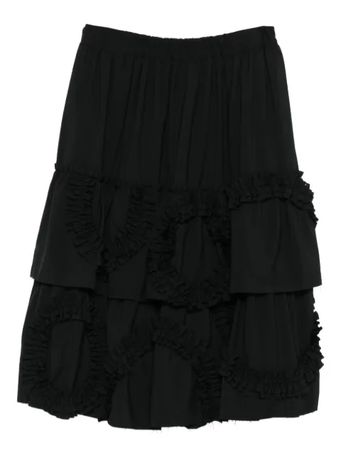 Black Comme Des Garçons ruffled-tiered midi skirt Black 1PS007W25