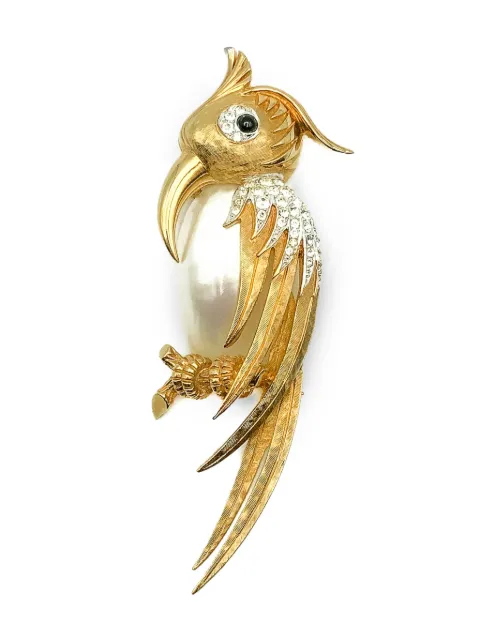 Jennifer Gibson Jewellery 1960s cockatoo pearl belly brooch Gold JGJCOCKATOO