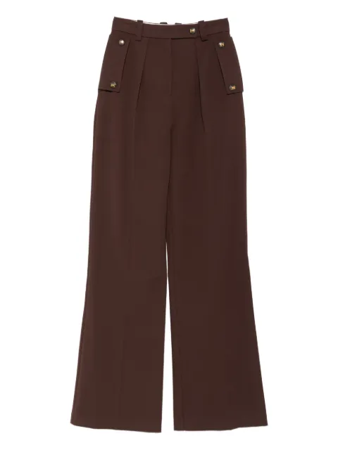 Elisabetta Franchi pleated button-detailed trousers Brown PA11858E2