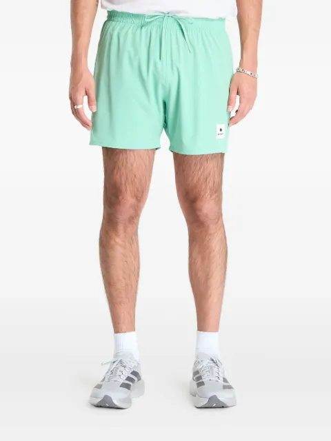 SAYSKY elasticated-waistband mesh-panel shorts Green NMRSH21C314