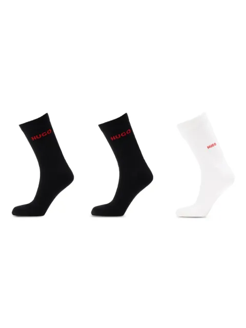 HUGO logo-knit socks (pack of three) Black 50546351960