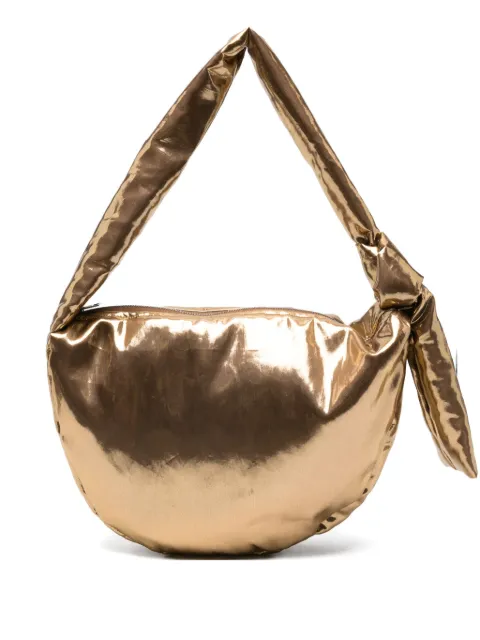 Alysi metallic-effect knot shoulder bag Gold 365667A5215
