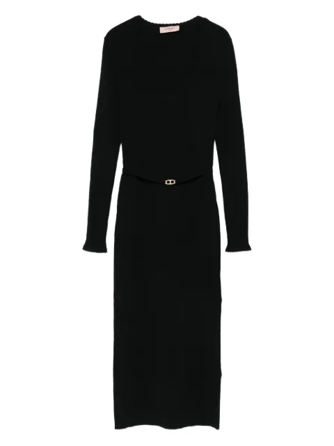 TWINSET ribbed belt-fastening dress Black 252TP3352