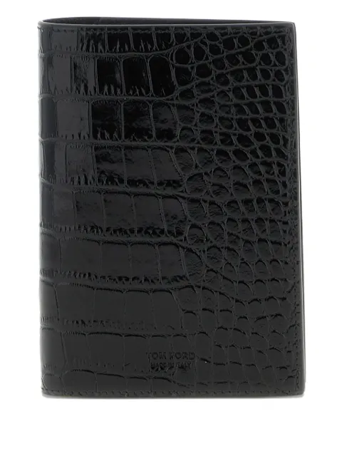 TOM FORD crocodile-print passport holder Black Y0420LCL439S1N001