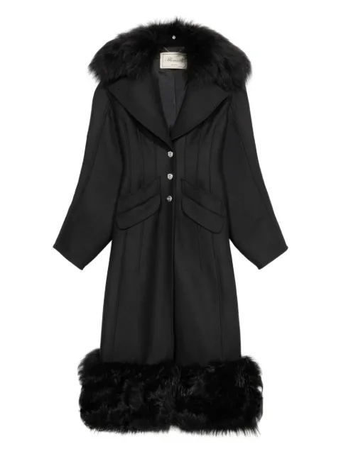 Blumarine faux-fur-trimmed coat Black 4S035A