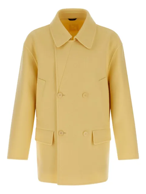 FENDI double-breasted wool coat Yellow FW1415AOYA