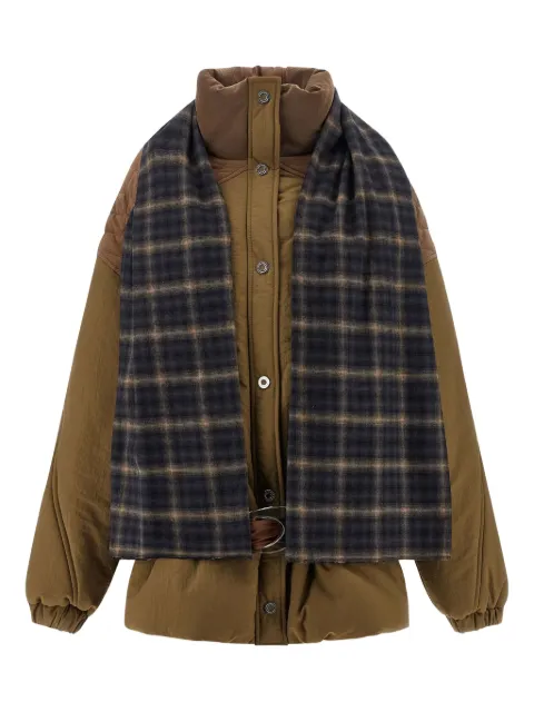 MARBELL Amy scarf-detail padded jacket Brown AMYMEDALBRONZE