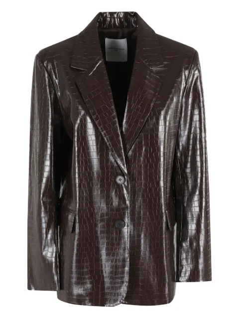 Isabelle Blanche crocodile-effect blazer Brown IS25FWJ029T006097