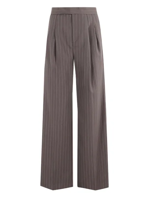 Isabelle Blanche striped straight-leg trousers Grey IS25FWP044T003097