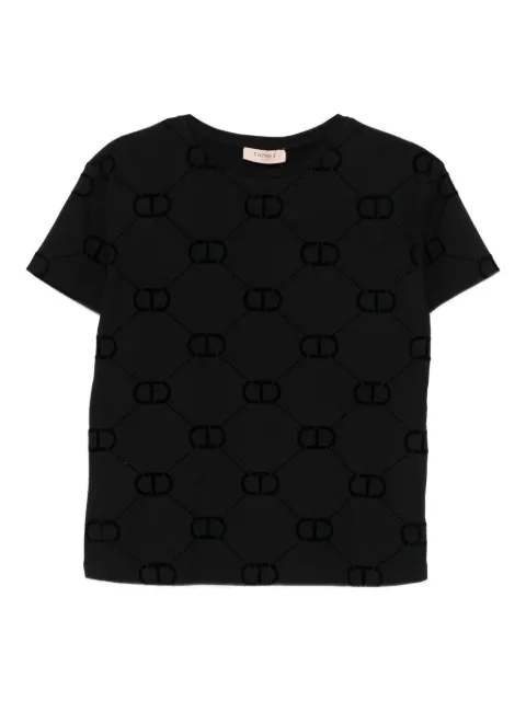 TWINSET logo-pattern T-shirt Black 252TP2055