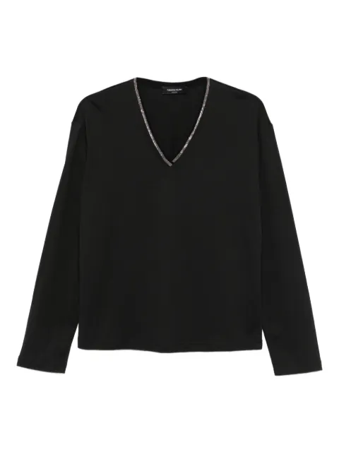 Fabiana Filippi embellished-neckline T-shirt Black JED225F862L696