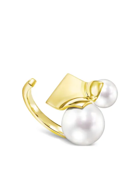 TASAKI 18K yellow gold M/G Tasaki Square Leaf pearl ring Gold RC4910Y