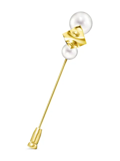 TASAKI 18K yellow gold M/G Tasaki Square Leaf pearl brooch Gold BC4453Y
