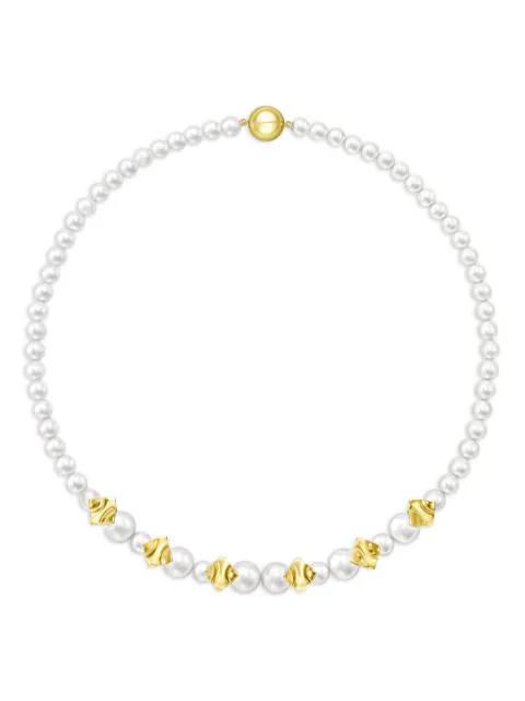 TASAKI 18K yellow gold M/G Tasaki Square Leaf freshwater pearl necklace White UFCN1361Y