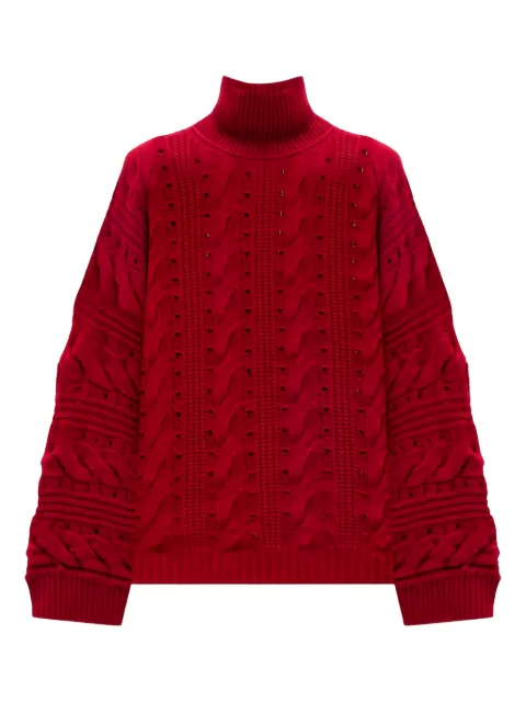 TWINSET cable-knit turtleneck sweater Red 252TT3101