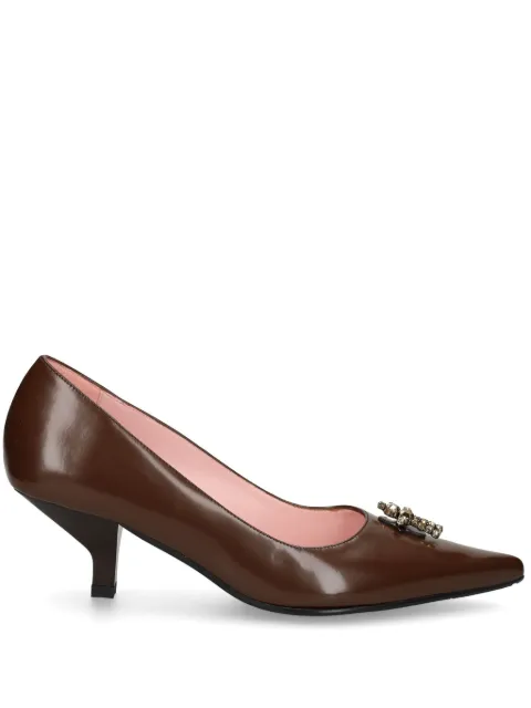 Ras 50mm pointed-toe embellished pumps Brown 8234F