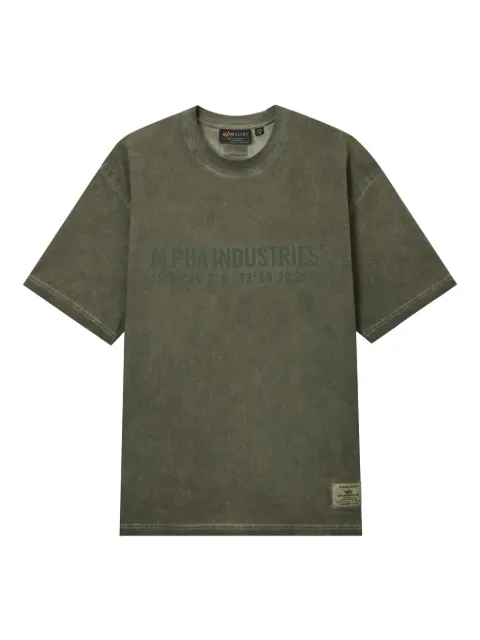 Alpha Industries logo-print cotton T-shirt Green AITE0043