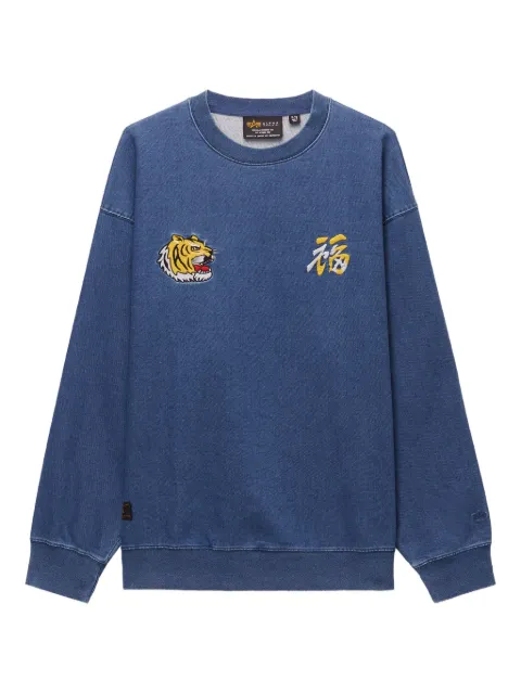 Alpha Industries embroidered-tiger crew-neck sweatshirt Blue AISW1137