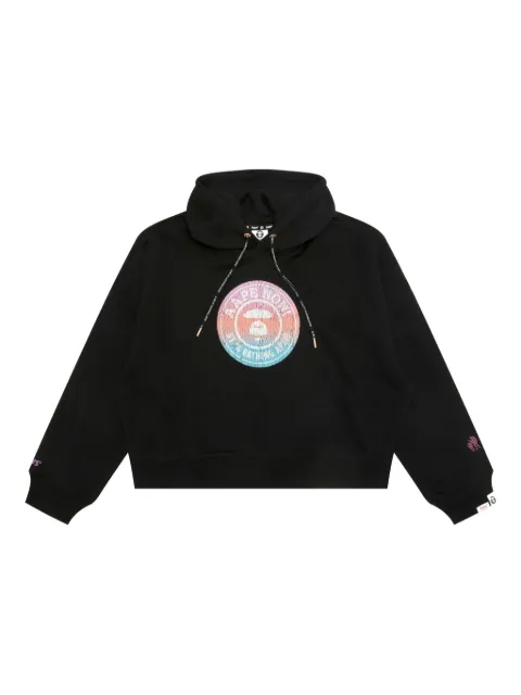 A BATHING APE® circular-logo cotton hoodie Black ASWD319XXP