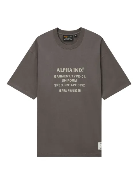 Alpha Industries graphic-print crew-neck T-shirt Grey AITE0030