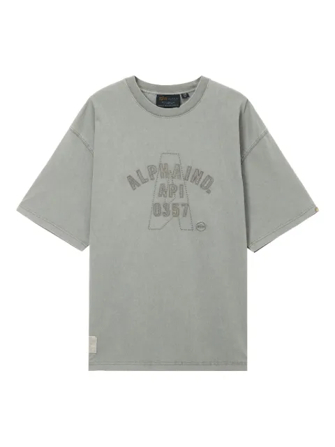 Alpha Industries embroidered-logo cotton T-shirt Grey AITE0034