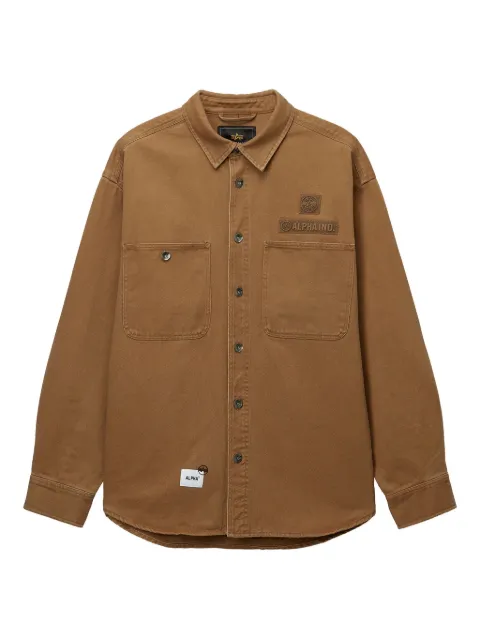 Alpha Industries patch-pocket cotton shirt Brown AIST1124
