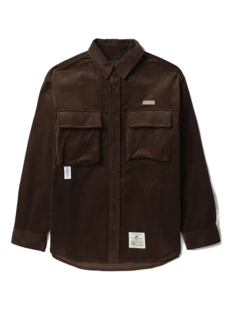 Alpha Industries logo-patch corduroy shirt Brown AIST1017