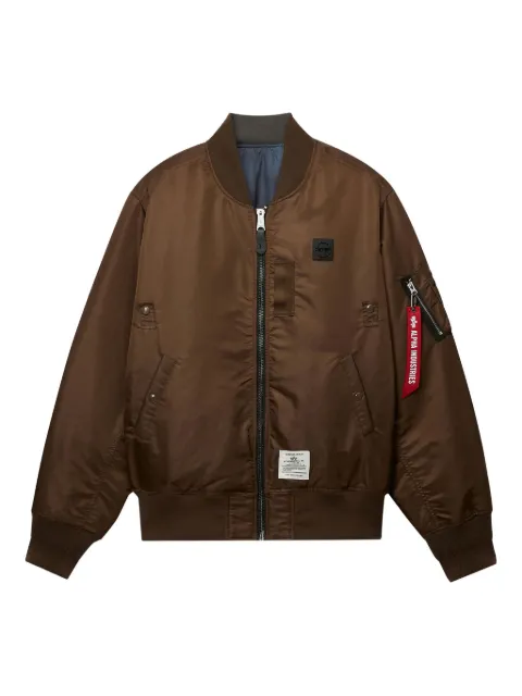 Alpha Industries logo-patch bomber jacket Blue AIJK1104